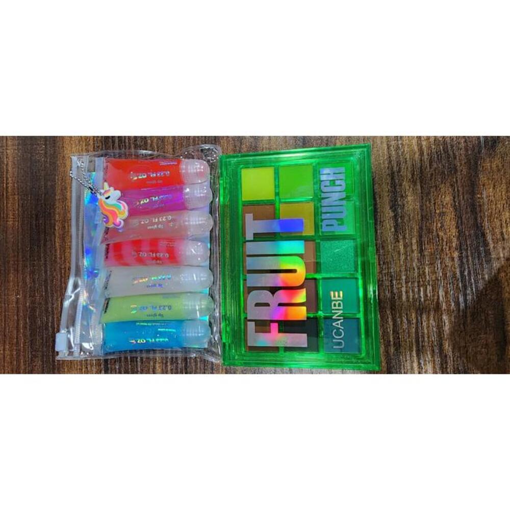 UCANBE Fruit Punch Lip Gloss Set with Clear Pouch
